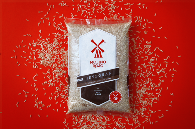 農業產品品牌策劃設計——秘魯Molino Rojo紅磨坊雜交水稻品牌形象再設計，包裝設計——塑料袋包裝設計——尚略廣告品牌策劃與廣告設計公司