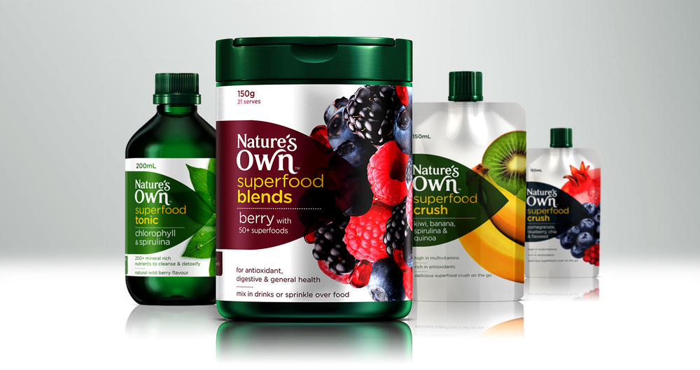 營養食品保健品包裝設計——Nature Own 大自然超級食品營養補充劑包裝設計