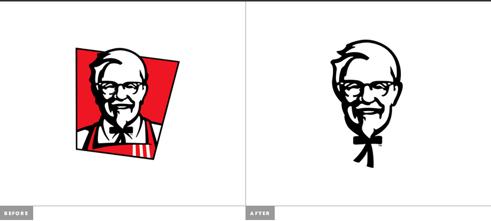 KFC肯德基更新品牌新舊LOGO設計對比-上海LOGO設計公司2