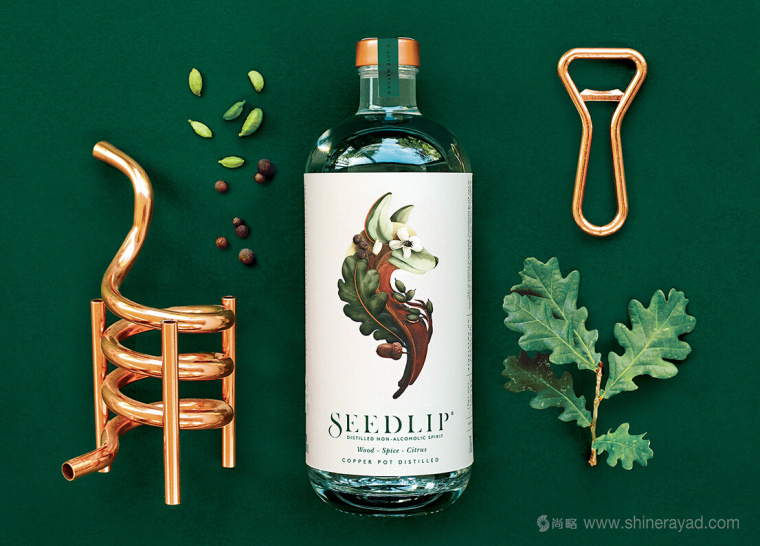 Seedlip 洋酒白酒調(diào)味酒飲料包裝設計-植物動物插畫設計-上海包裝設計公司1