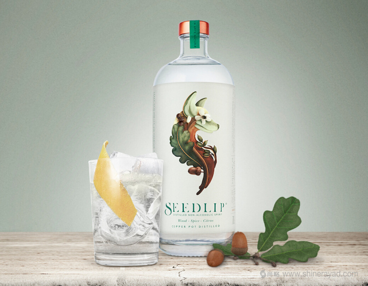 Seedlip 洋酒白酒調(diào)味酒飲料包裝設計-植物動物插畫設計-上海包裝設計公司3