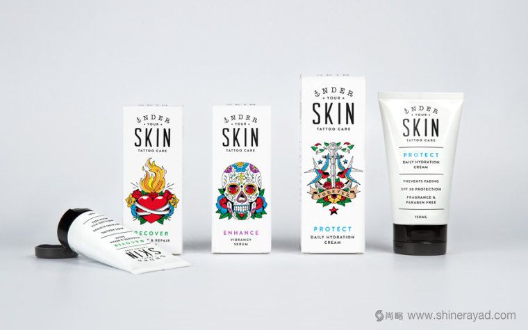 Skin 臉譜骷髏花朵護膚品化妝品包裝設計-上海包裝設計公司設計欣賞4