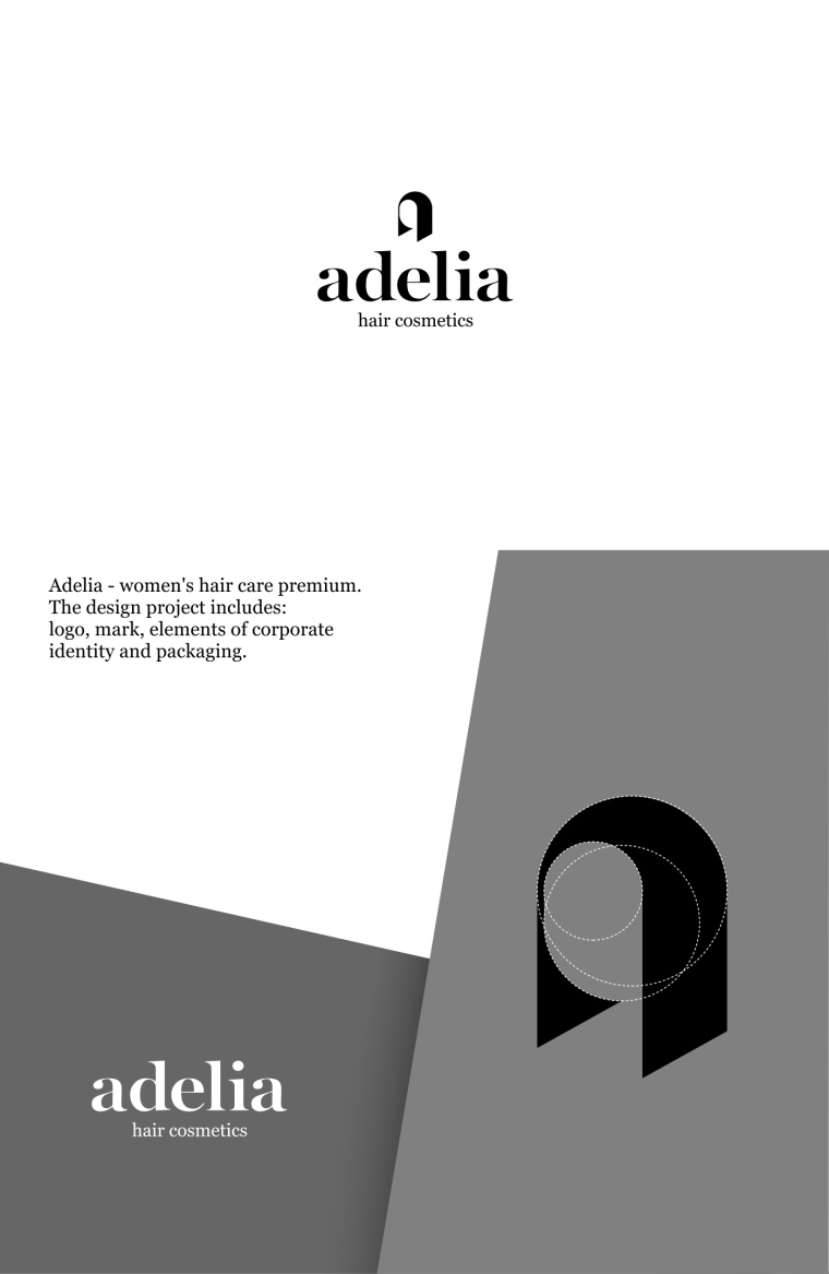 上海品牌設計公司分享：Adelia美發(fā)護發(fā)產(chǎn)品品牌LOGO設計1