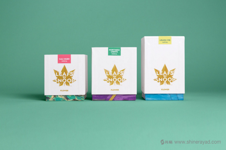LEAFS BY SNOOP 大麻食品制品金色花朵包裝設計-上海包裝設計公司1