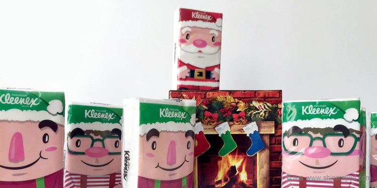 KLEENEX 圣誕節風格餐巾紙包裝設計-上海包裝設計公司1