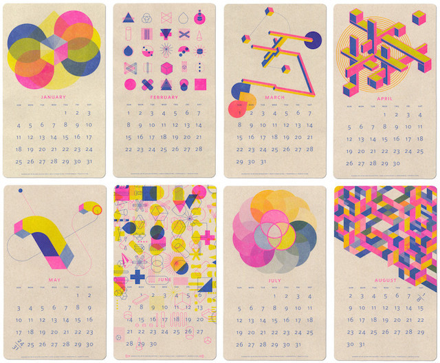 2015年Isometric Risograph拼色臺歷設計-尚略廣告上海平面設計公司分享-設計總匯