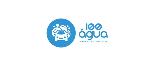 100água 汽車清洗養護品公司品牌logo設計-尚略廣告上海品牌設計公司