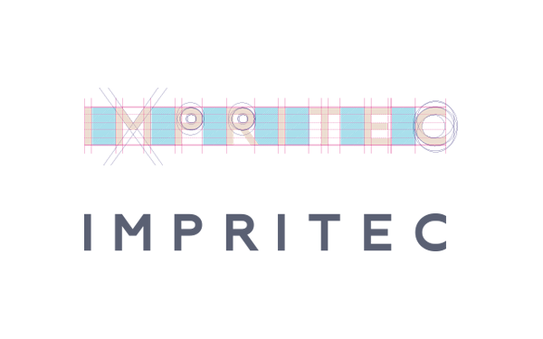 Impritec 數字印刷機械公司品牌logo/VI設計-尚略廣告上海品牌設計公司分享2-logo網格線設計效果