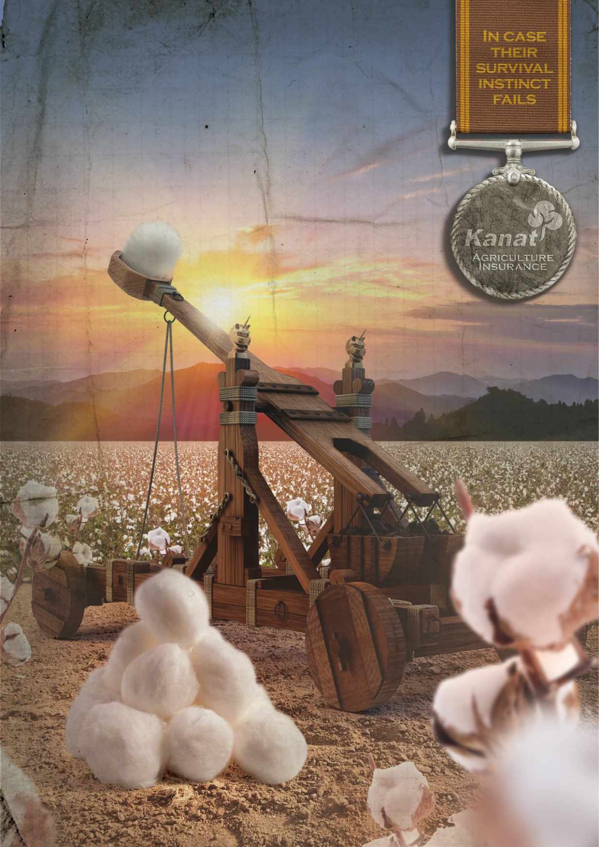 Kanat 農業保險平面創意廣告設計棉花篇-上海尚略廣告設計公司平面廣告分享