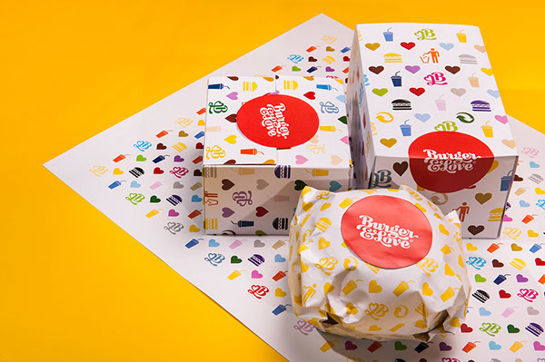 Burger&Love 漢堡快餐餐廳品牌形象設(shè)計(jì)23-漢堡薯?xiàng)l包裝設(shè)計(jì)4