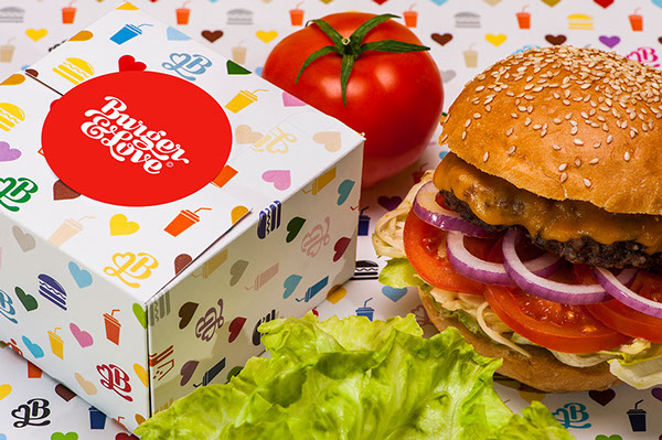 Burger&Love 漢堡快餐餐廳品牌形象設(shè)計(jì)24-漢堡薯?xiàng)l包裝設(shè)計(jì)5