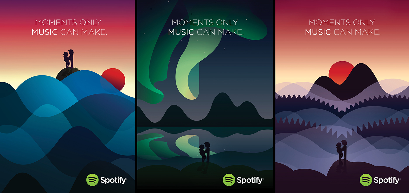 Spotify音樂網站平臺手繪矢量插畫廣告海報設計-上海廣告設計公司佳作欣賞5 Spotify音樂網站平臺手繪矢量插畫廣告海報設計-上海廣告設計公司佳作欣賞5