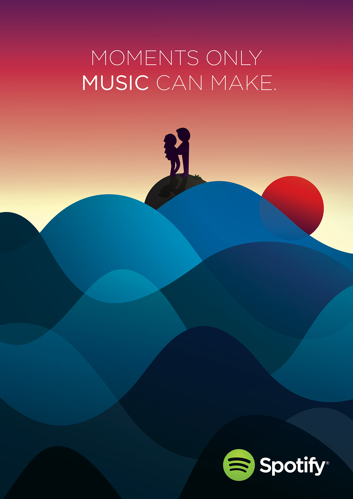 Spotify音樂網站平臺手繪矢量插畫廣告海報設計-上海廣告設計公司佳作欣賞4 Spotify音樂網站平臺手繪矢量插畫廣告海報設計-上海廣告設計公司佳作欣賞4