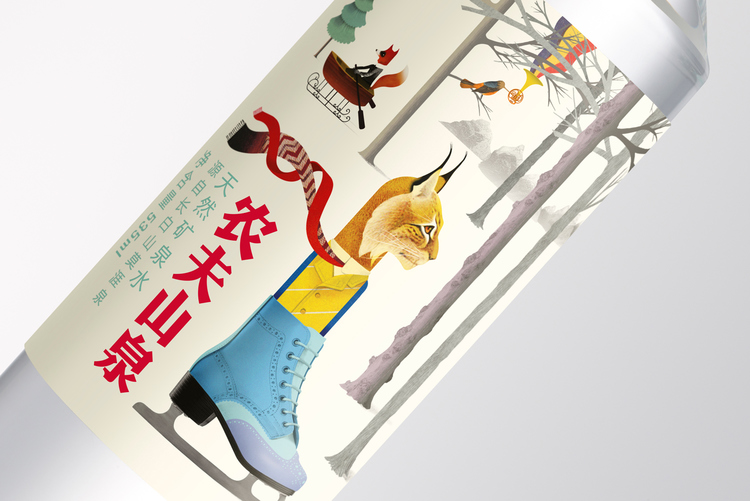 13.農(nóng)夫山泉礦泉水長(zhǎng)白山四季插圖系列包裝設(shè)計(jì)