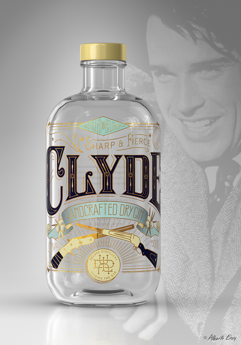 BONNIE & CLYDE Gin 杜松子白酒包裝設計-國外包裝設計欣賞3