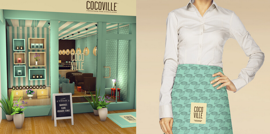 cocoville 冰淇淋巧克力 咖啡餐飲店品牌VI設計SI設計6