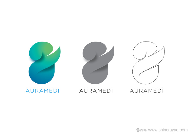 Auramedi美容護膚品牌化妝品天鵝LOGO設計過程4