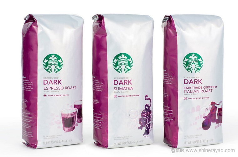 Starbucks星巴克插畫風格咖啡豆咖啡包裝設計1