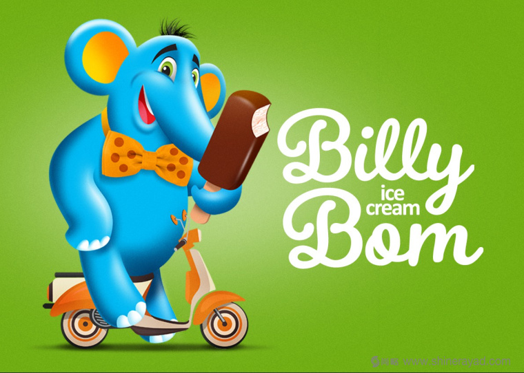 Billy Bom 冰淇淋調(diào)皮卡通小象動(dòng)物品牌包裝設(shè)計(jì)品牌形象設(shè)計(jì)6