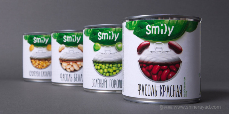 上海食品包裝設計公司-Smily 蔬菜豆類罐頭包裝設計”微笑創意版“1