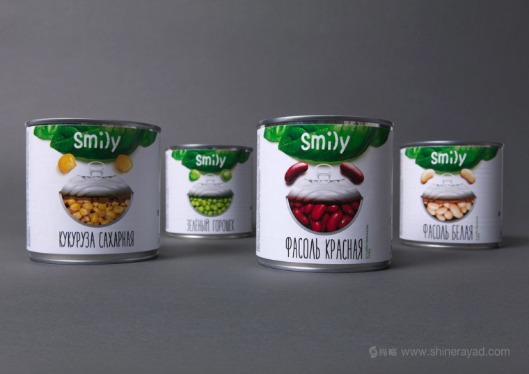 上海食品包裝設計公司-Smily 蔬菜豆類罐頭包裝設計”微笑創意版“2
