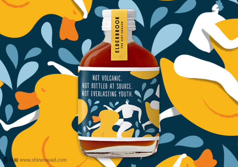 包裝欣賞：ELDERBROOK 果汁飲料包裝設(shè)計(jì)水果與人的結(jié)合插畫設(shè)計(jì)欣賞5