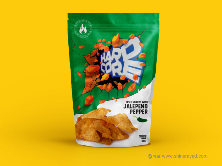 HARDCORE 辛辣口味休閑小零食包裝設(shè)計(jì)-上海包裝設(shè)計(jì)公司