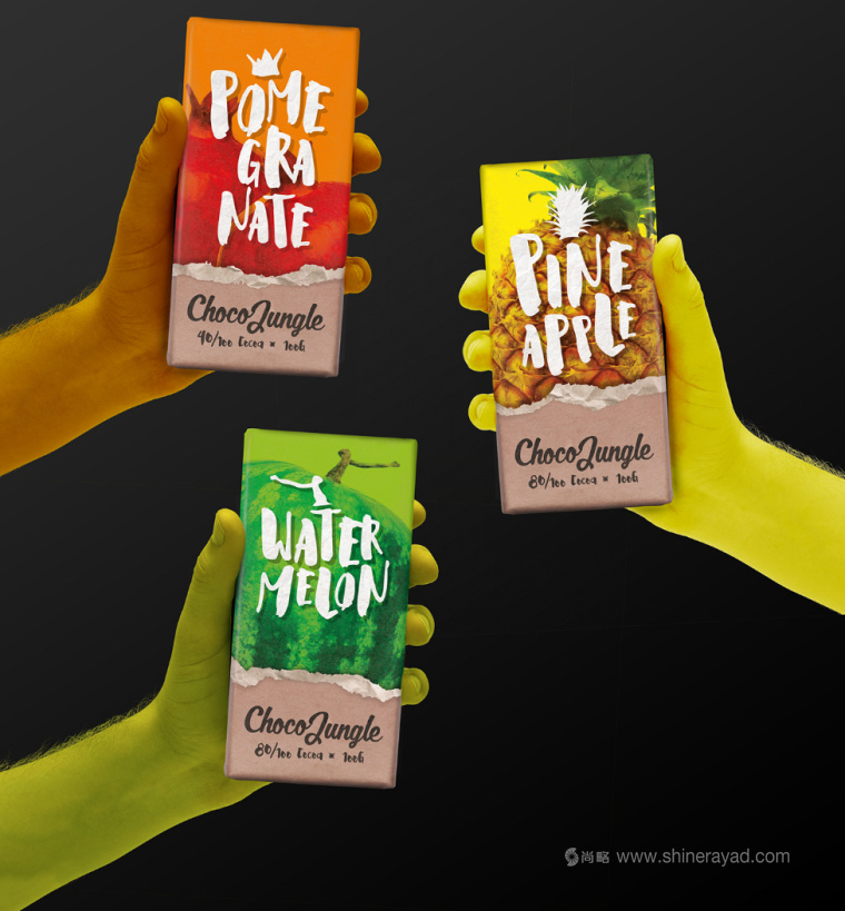 水果特寫(xiě)插畫(huà)風(fēng)格 Choco Jungle 巧克力包裝設(shè)計(jì)-上海包裝設(shè)計(jì)公司