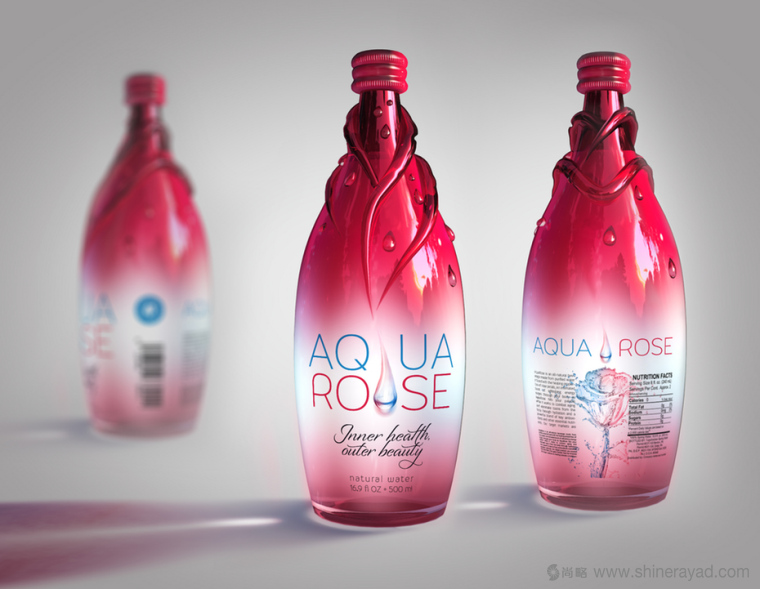 Blk Rose新玫瑰水飲料創意瓶型設計包裝設計-上海包裝設計公司 Blk Rose新玫瑰水飲料創意瓶型設計包裝設計-上海包裝設計公司