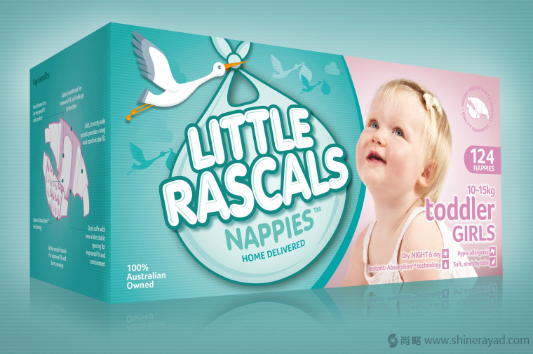 上海包裝設計公司-LITTLE RASCALS 嬰兒尿布品牌包裝設計2