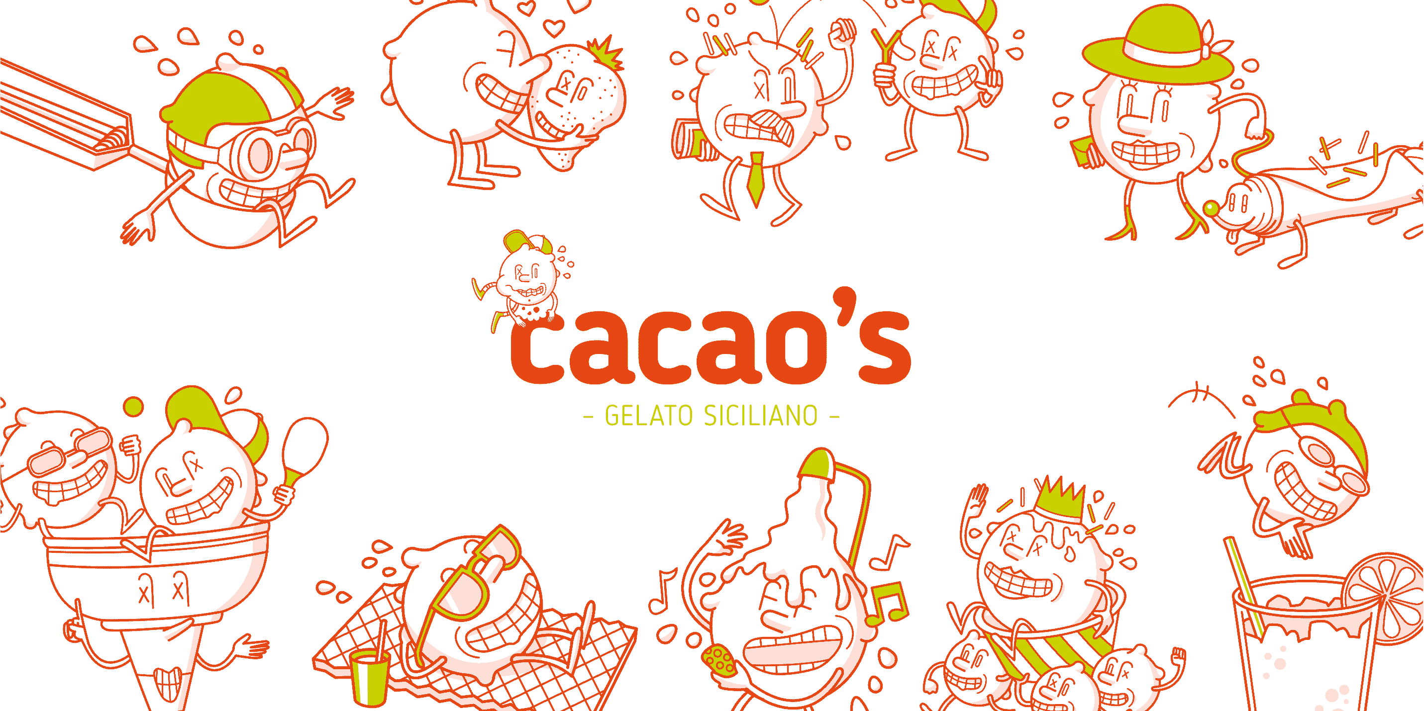 可愛漫畫風格 Cacao’s 冰淇淋店甜品店品牌形象設(shè)計-上海品牌形象設(shè)計公司1
