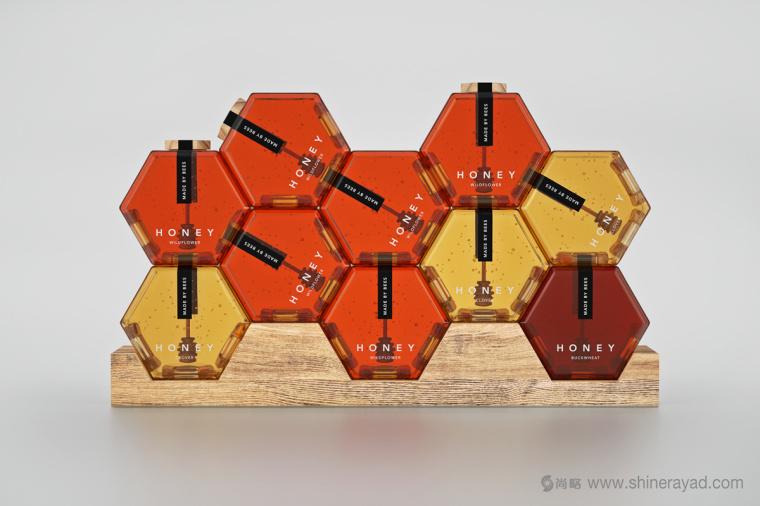 六角形造型設計Honey 蜂蜜產品瓶型設計包裝設計-上海包裝設計公司6