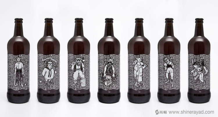 EASTLAKE 黑白工人插畫啤酒包裝設(shè)計(jì)-尚略上海包裝設(shè)計(jì)公司設(shè)計(jì)收藏1