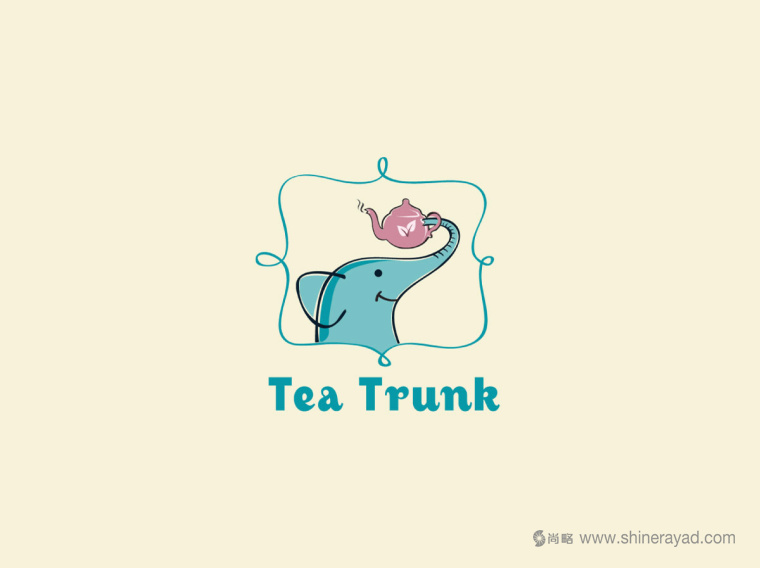 印度 Tea Trunk 茶葉小象卡通形象吉祥物設計logo設計-上海品牌設計公司2