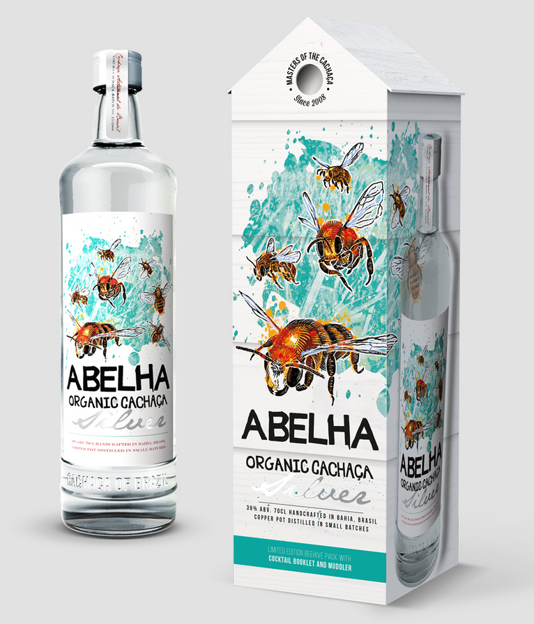 Abelha 有機甘蔗酒禮盒包裝設計蜜蜂插畫設計-上海包裝設計公司2