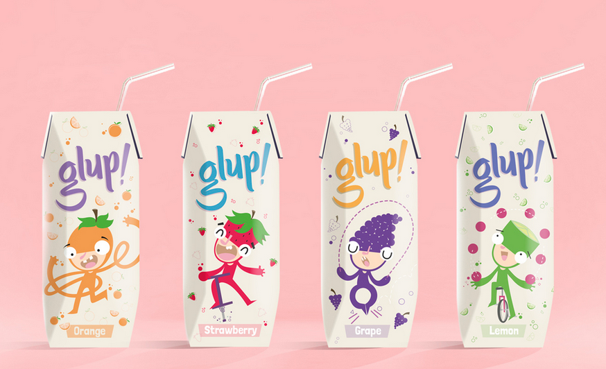 GLUP 兒童果汁飲料包裝設計插畫設計-上海包裝設計公司包裝欣賞