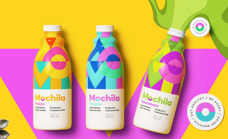 豐富多彩的幾何圖形風格 Mochila酸奶品牌設計包裝設計-上海包裝設計公司