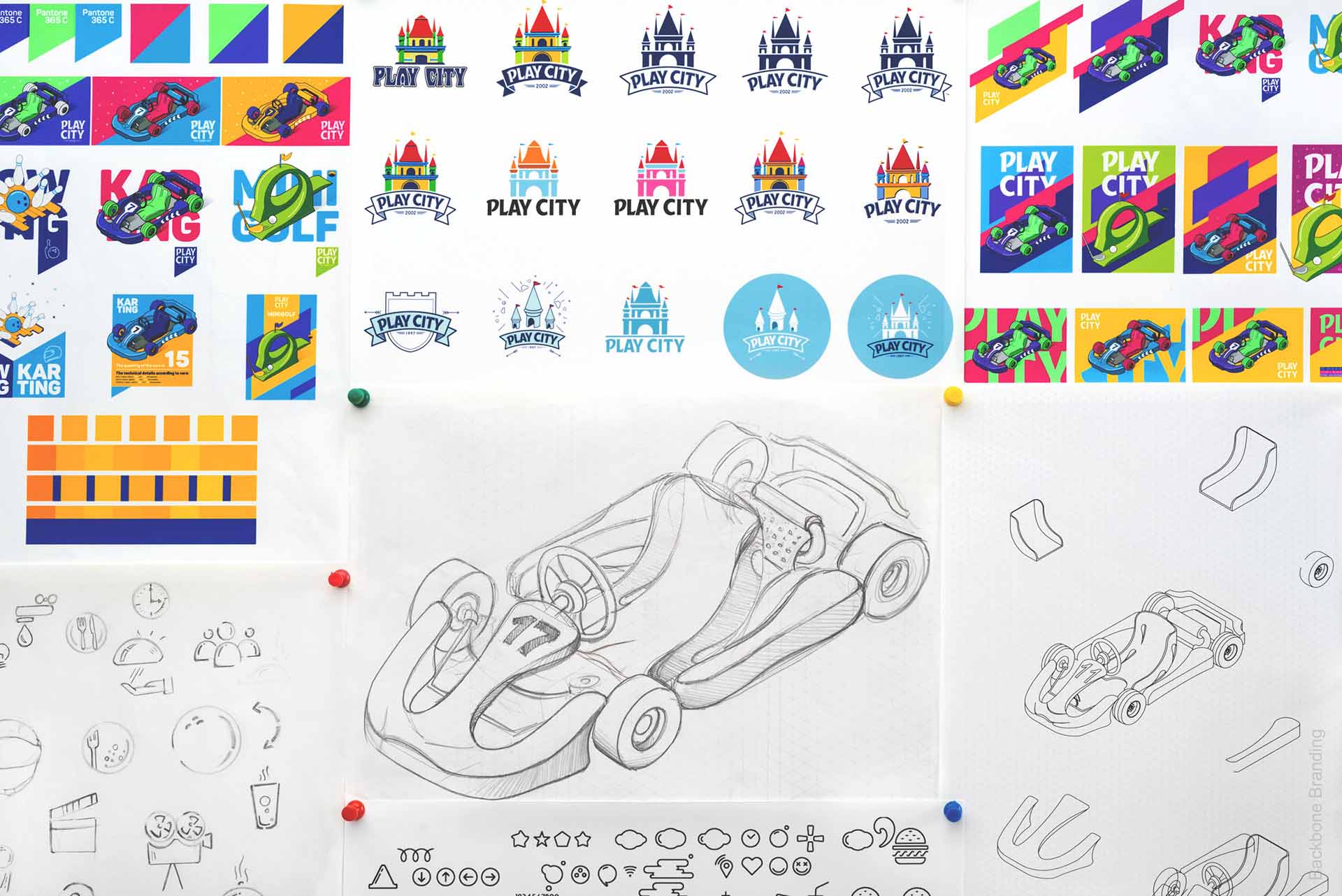矢量圖畫風格Play City 娛樂公園vi形象設計——展現游戲與現實交融