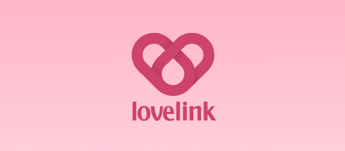 表達愛情愛心的心形logo設計-愛情鏈接
