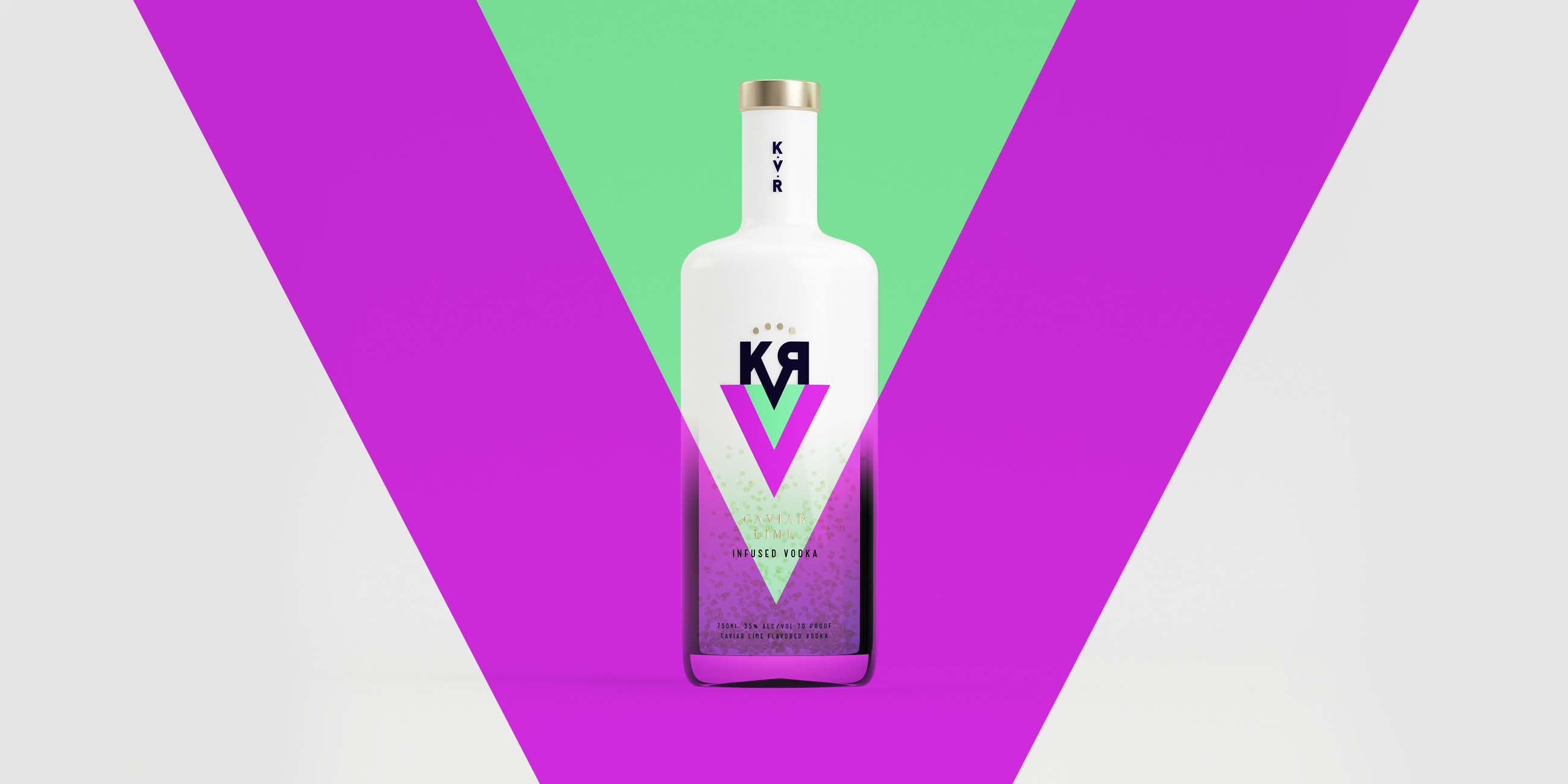 KVR酒精飲料品牌設計包裝設計，互補色箭頭符號，讓包裝超有識別性