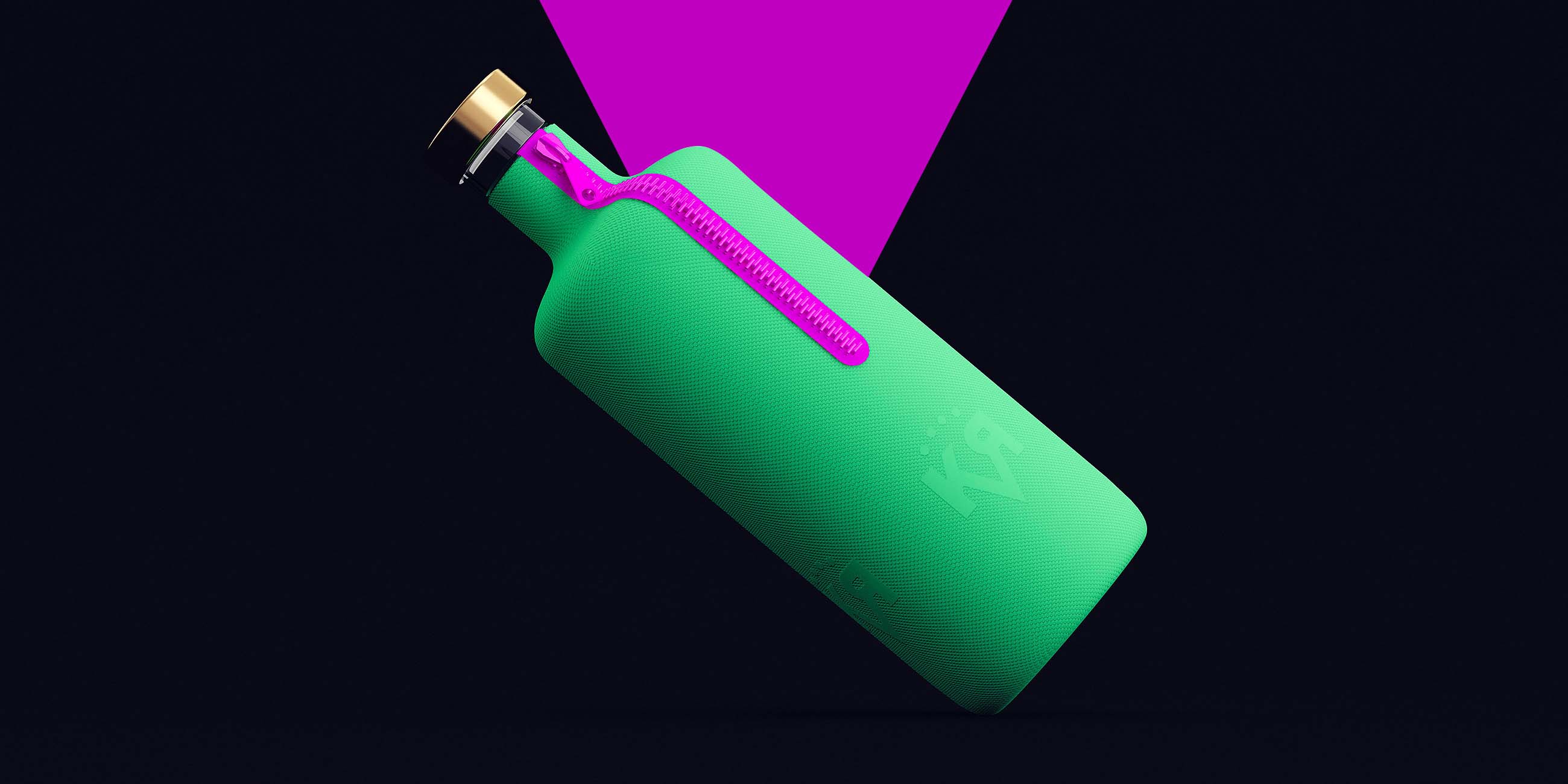 KVR酒精飲料品牌設計包裝設計，互補色箭頭符號，讓包裝超有識別性