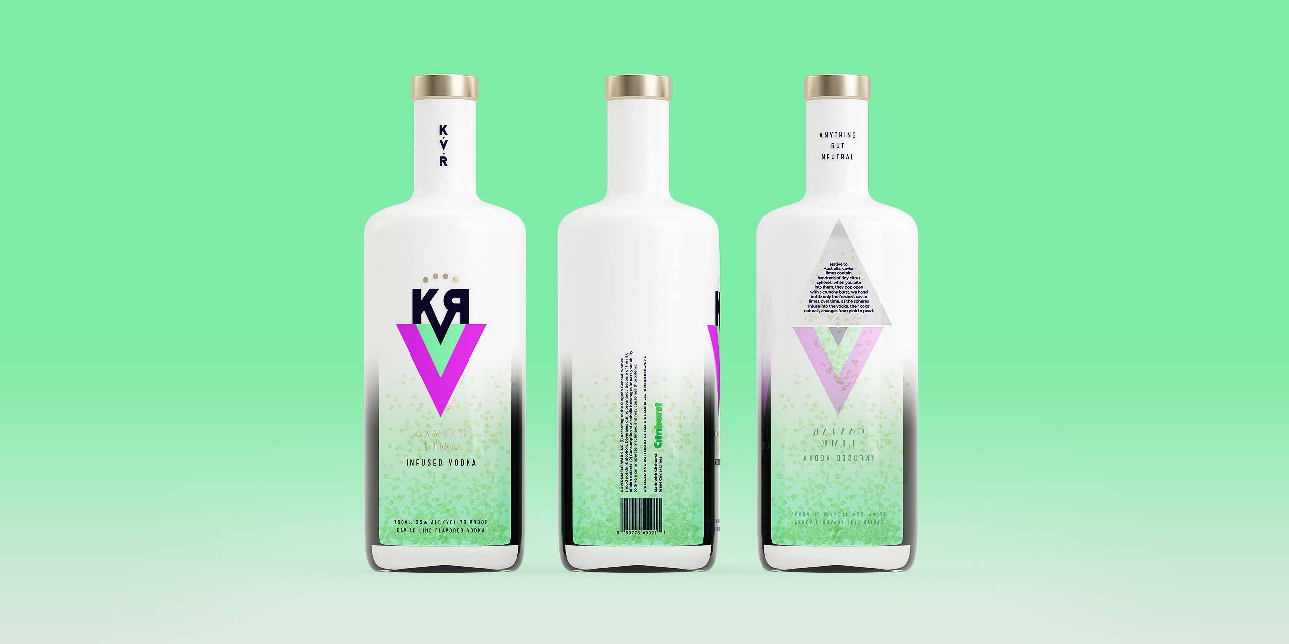 KVR酒精飲料品牌設計包裝設計，互補色箭頭符號，讓包裝超有識別性