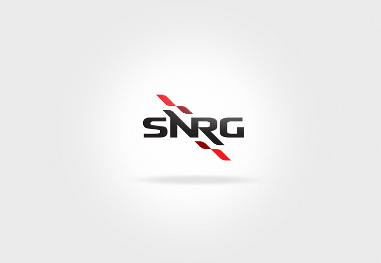 工程服務公司SNRG“動態”標志設計——螺旋形裝飾圖形與字母的完美結合