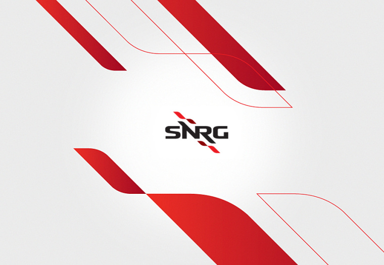 工程服務公司SNRG“動態”標志設計——螺旋形裝飾圖形與字母的完美結合