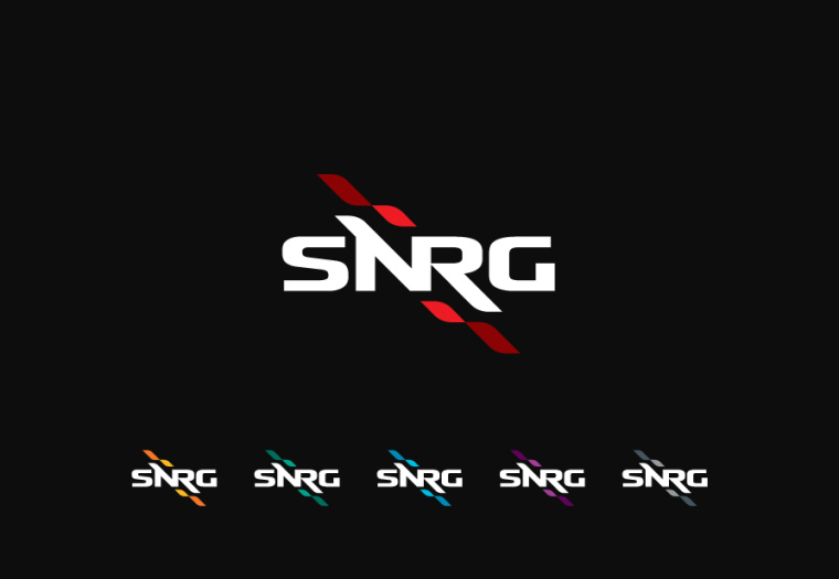 工程服務公司SNRG“動態”標志設計——螺旋形裝飾圖形與字母的完美結合