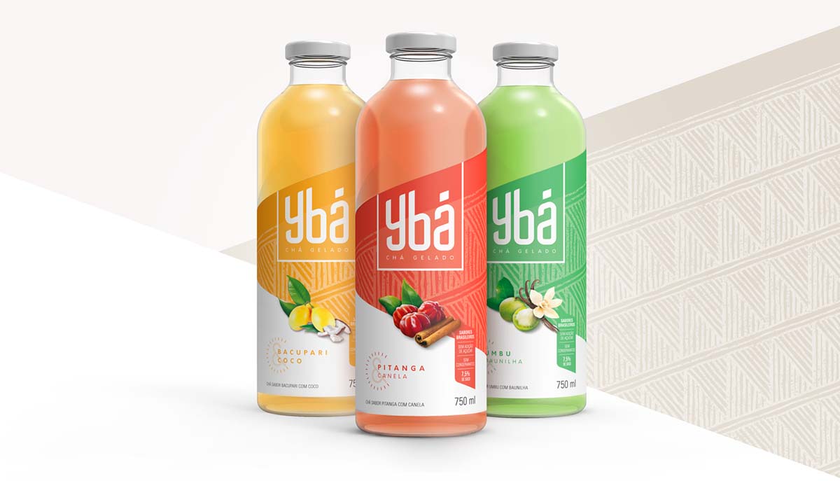 引用神話色彩和水果結合的Ybá冰茶飲料包裝設計欣賞