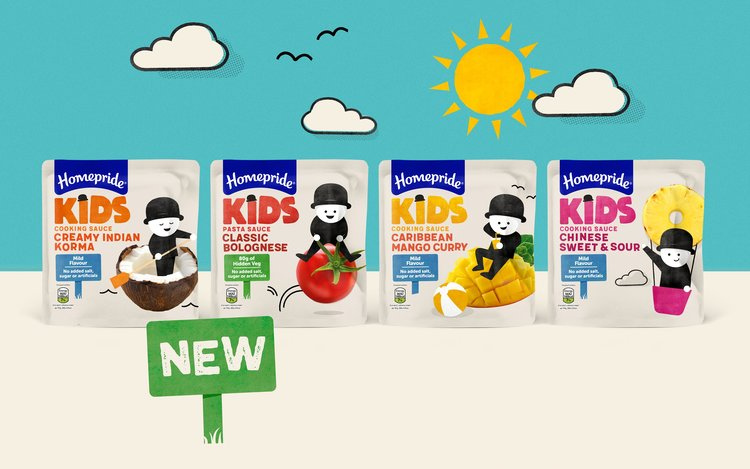 Homepride Kids兒童食品包裝設計，簡潔有創意的兒童游戲插畫設計
