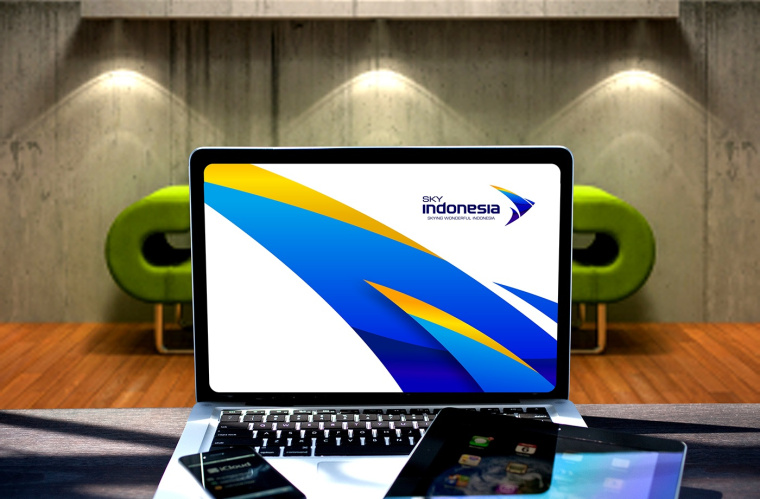 SKY INDONESIA航空公司logo設計：代表印尼航空安全\精準\效率文化\友好的箭鳥logo