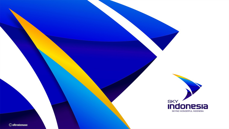 SKY INDONESIA航空公司logo設計：代表印尼航空安全\精準\效率文化\友好的箭鳥logo