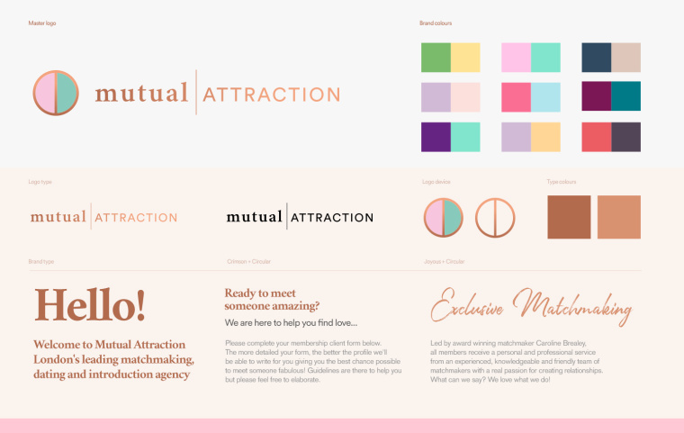 Mutual Attraction “相互吸引力”約會與婚介服務機構標志設計VI設計